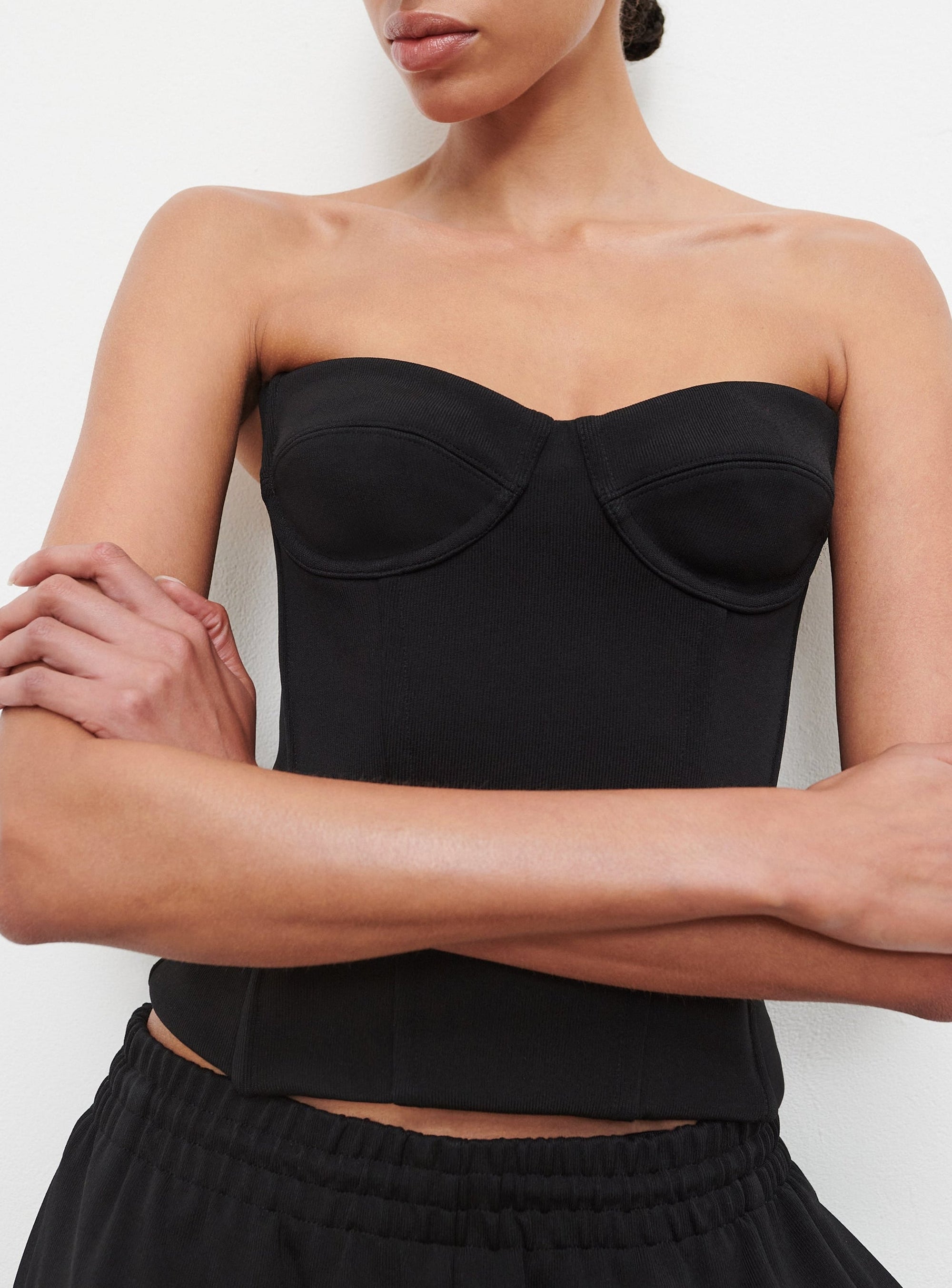 Semi Matte Bustier - Black