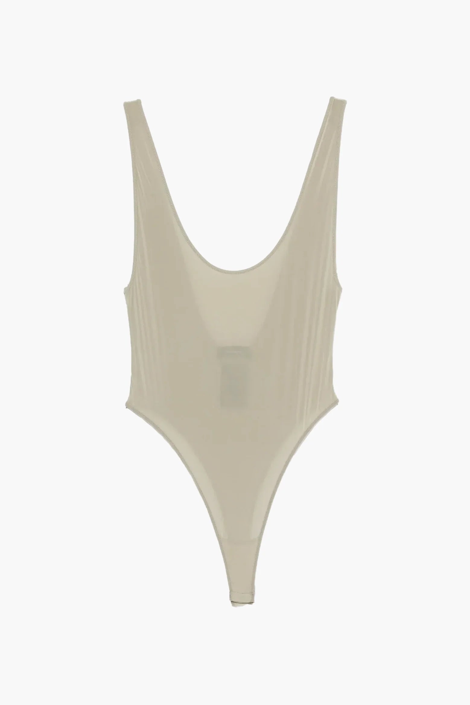 Sheer Tank Bodysuit - Taupe