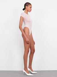 Sheer Cap Sleeve Bodysuit - Blush