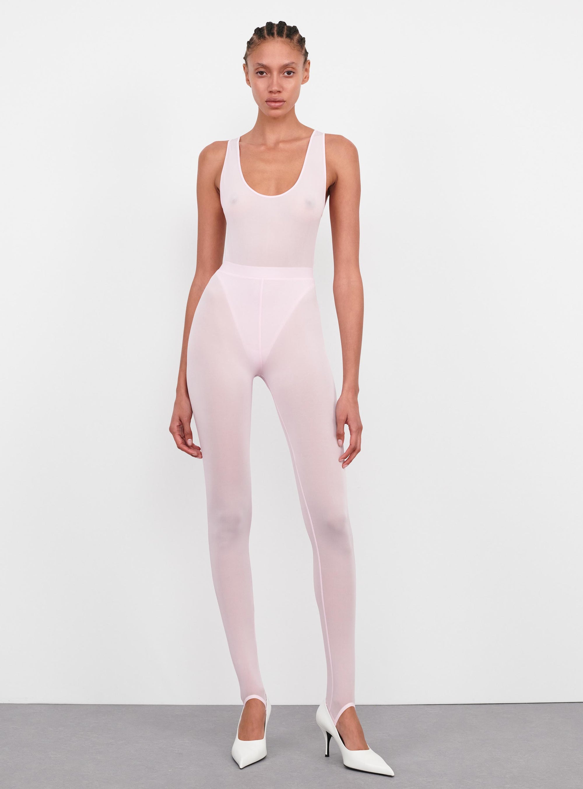 Sheer Stirrup Legging - Blush