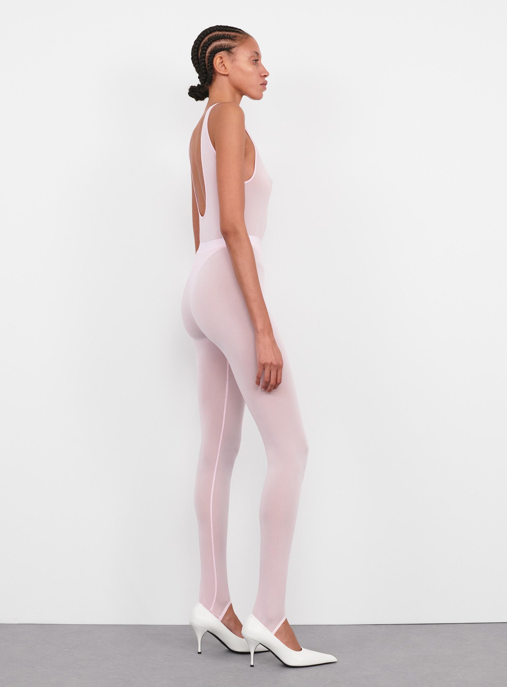 Sheer Stirrup Legging - Blush