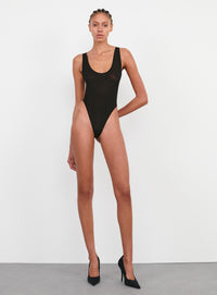 Sheer Tank Bodysuit - Black