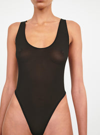 Sheer Tank Bodysuit - Black