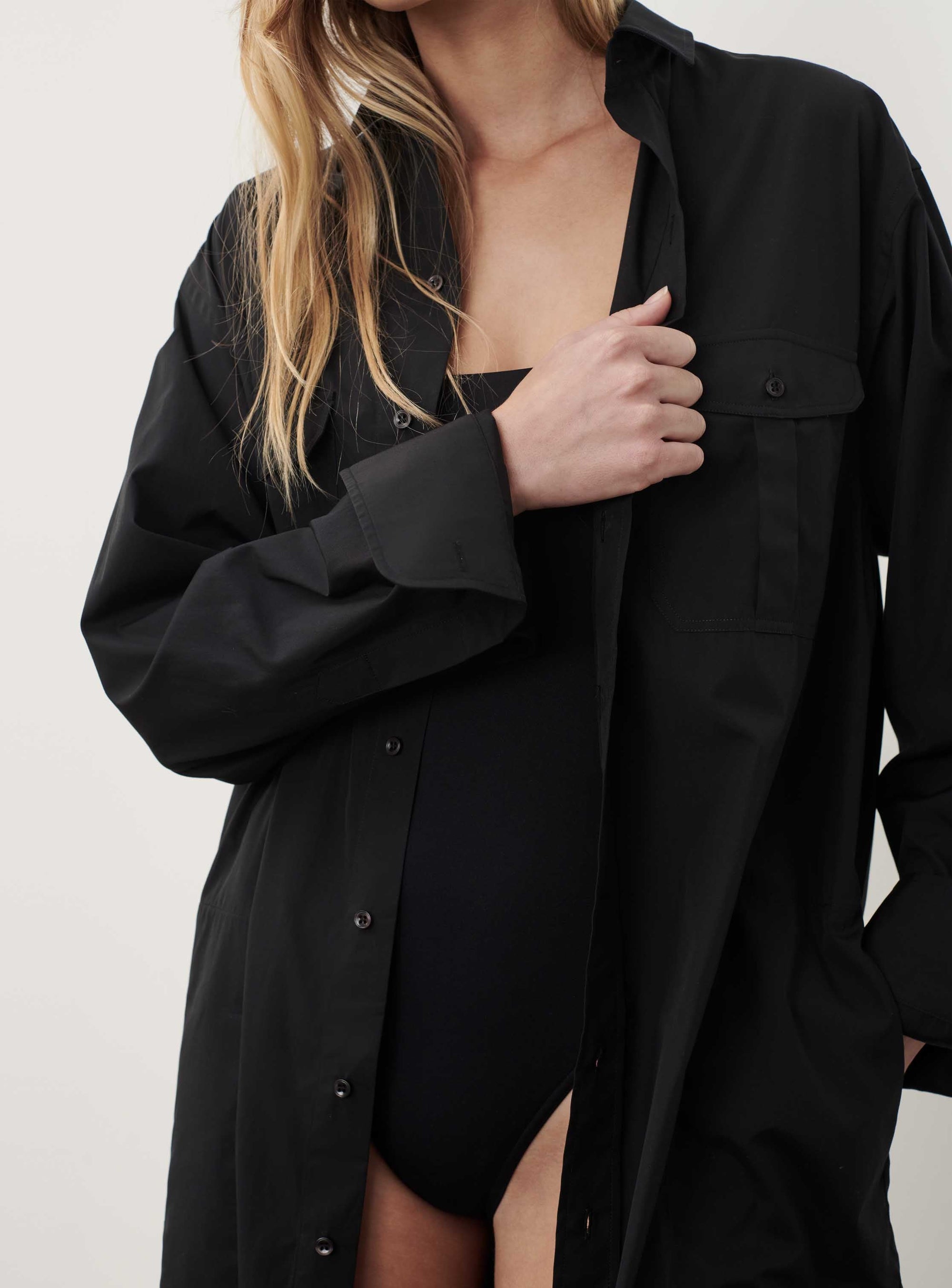 Shirt Dress - Black