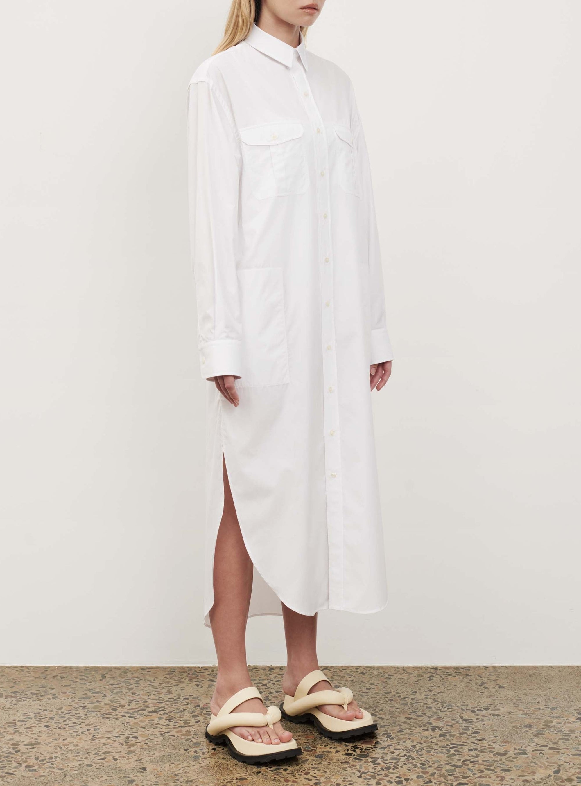 Shirt Dress - White