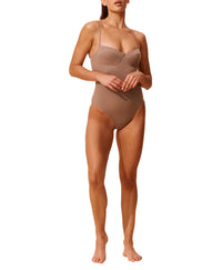 Anais one-piece swimming costume - Taupe