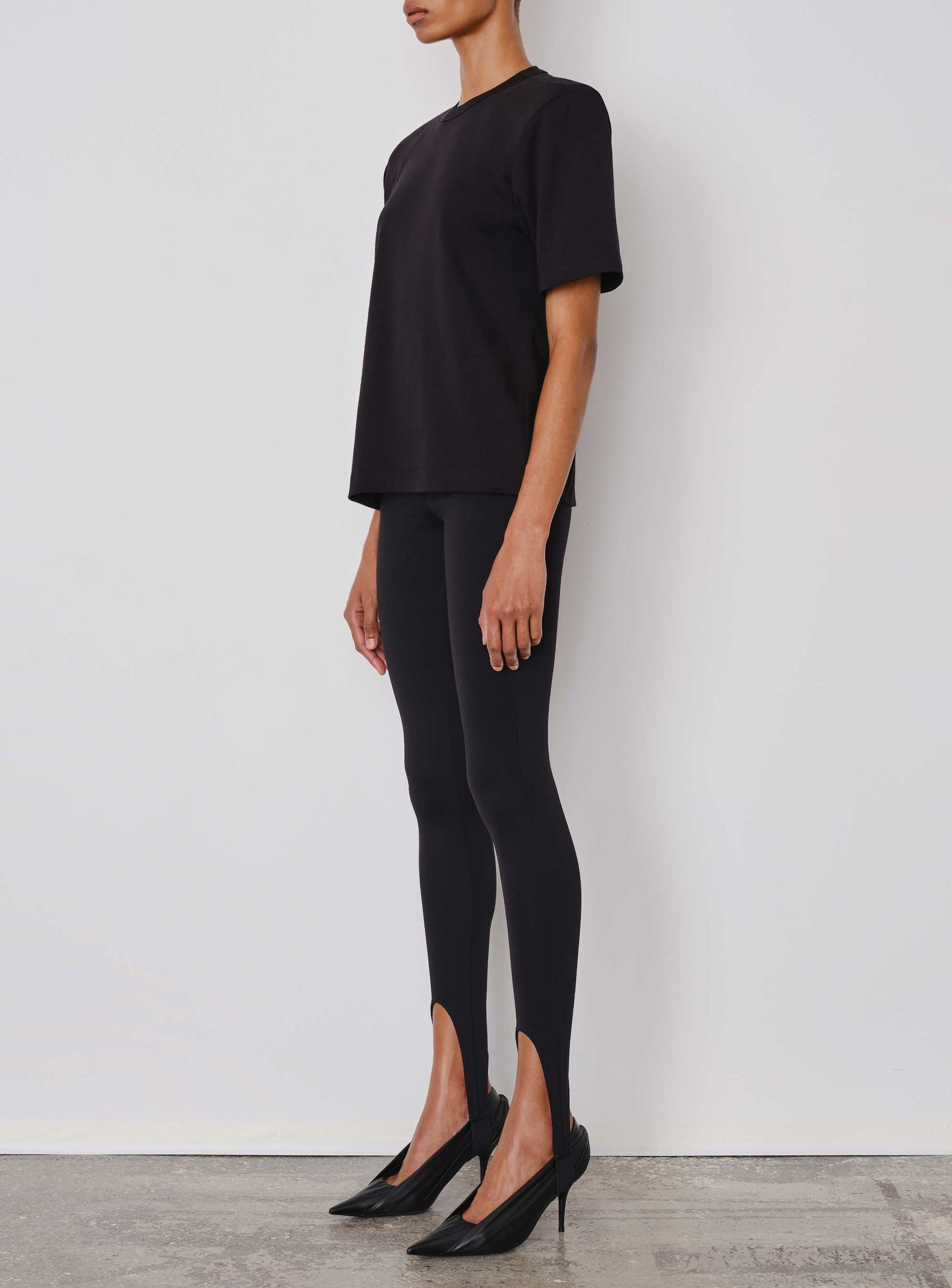 Shoulder Pad T-shirt - Black
