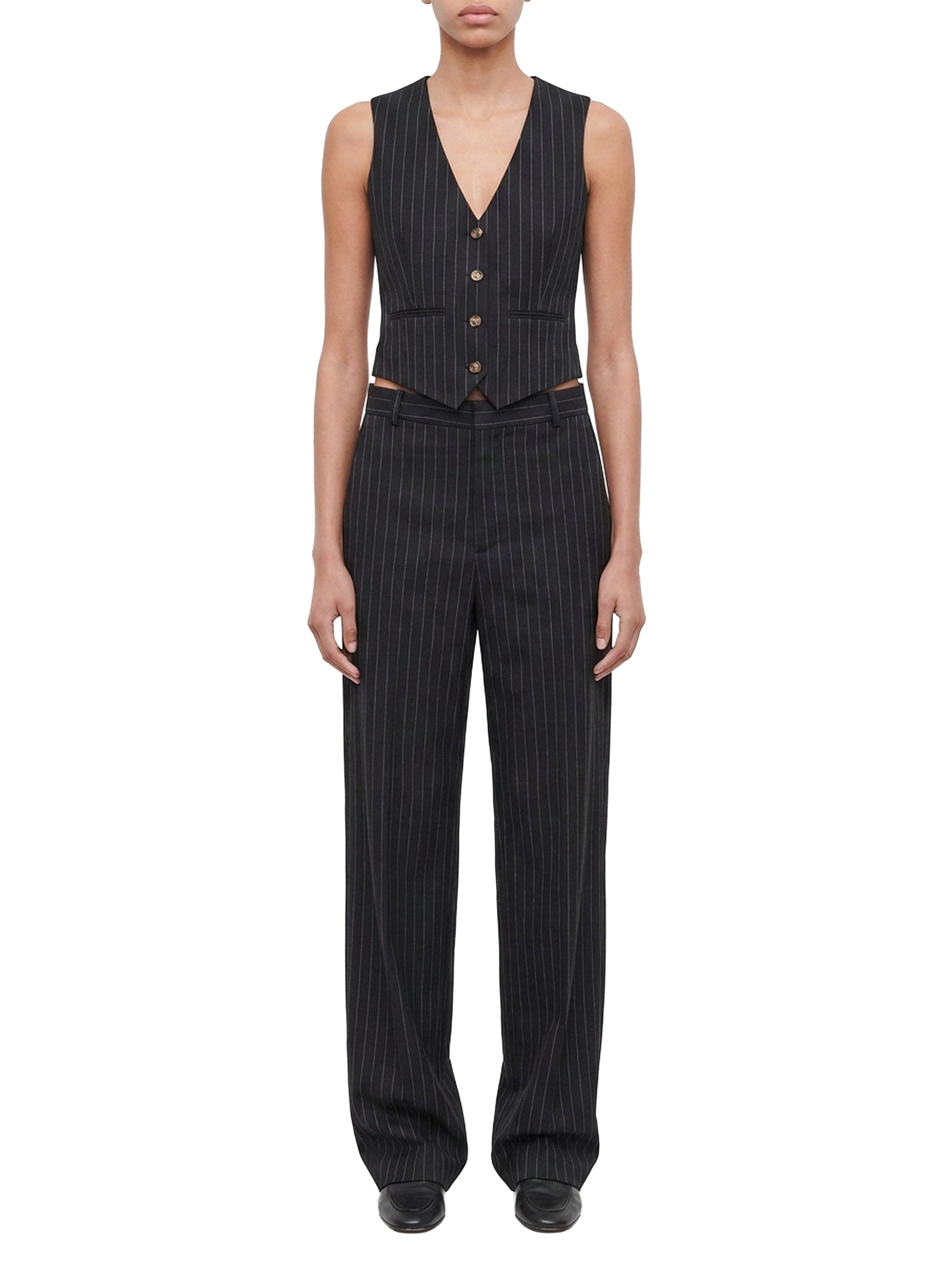 Waistcoat - Black Pinstripe