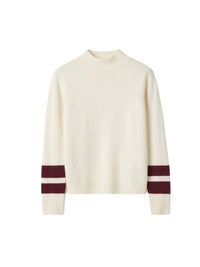 Round-neck wool ski base layer jumper - White