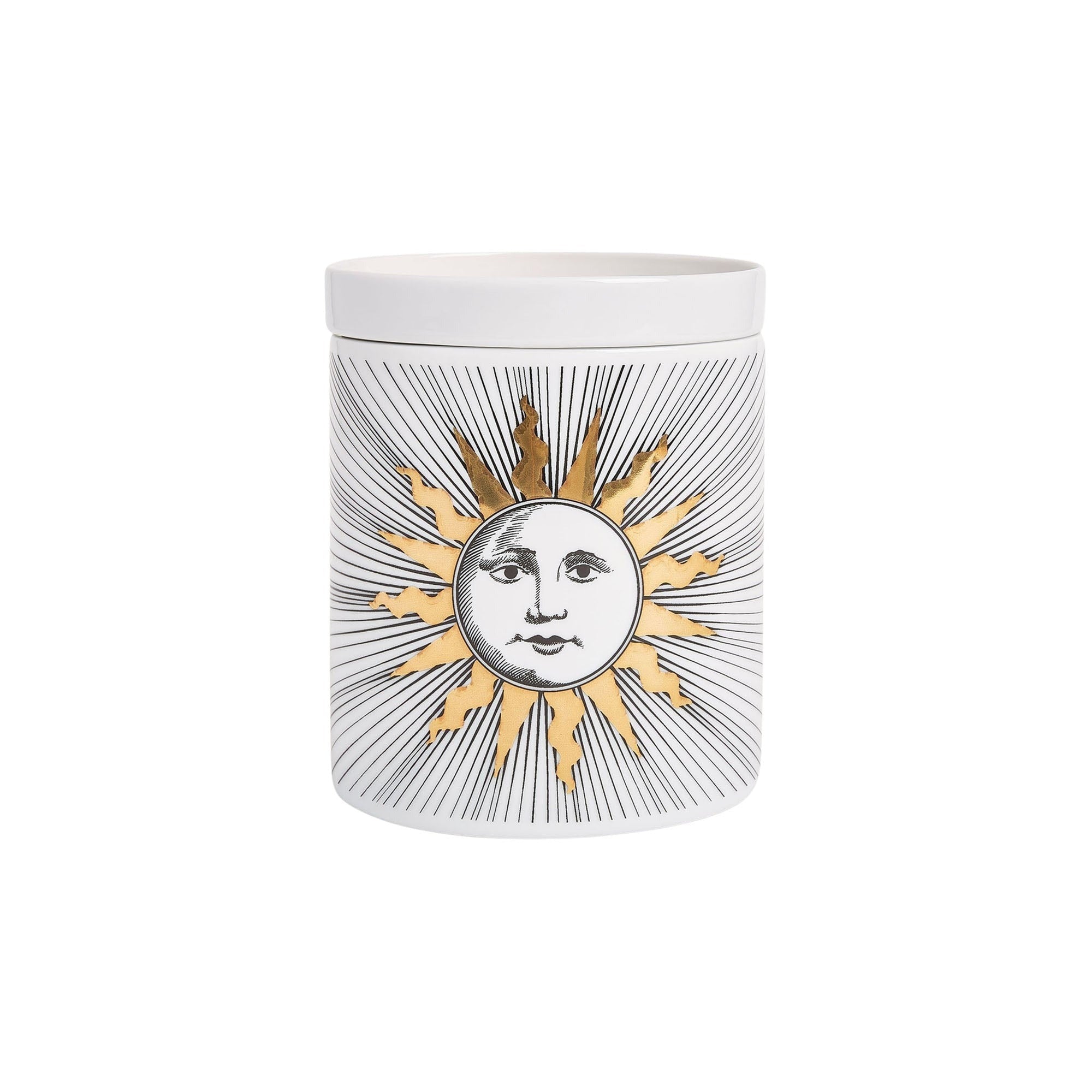 Torre Soli large scented candle in porcelain - Gold & White