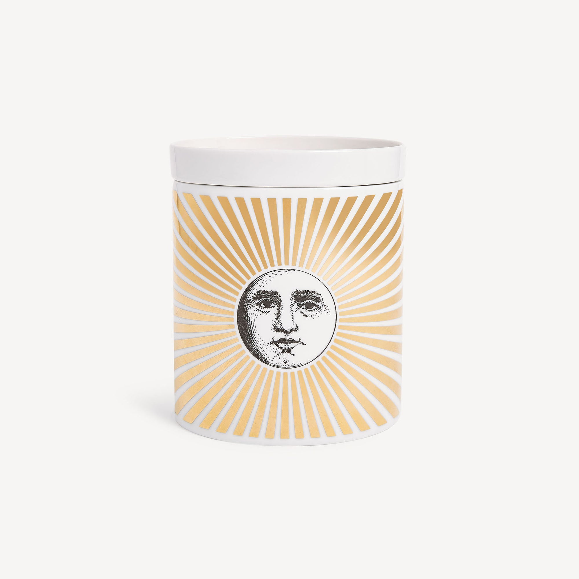 Torre Soli large scented candle in porcelain - Gold & White