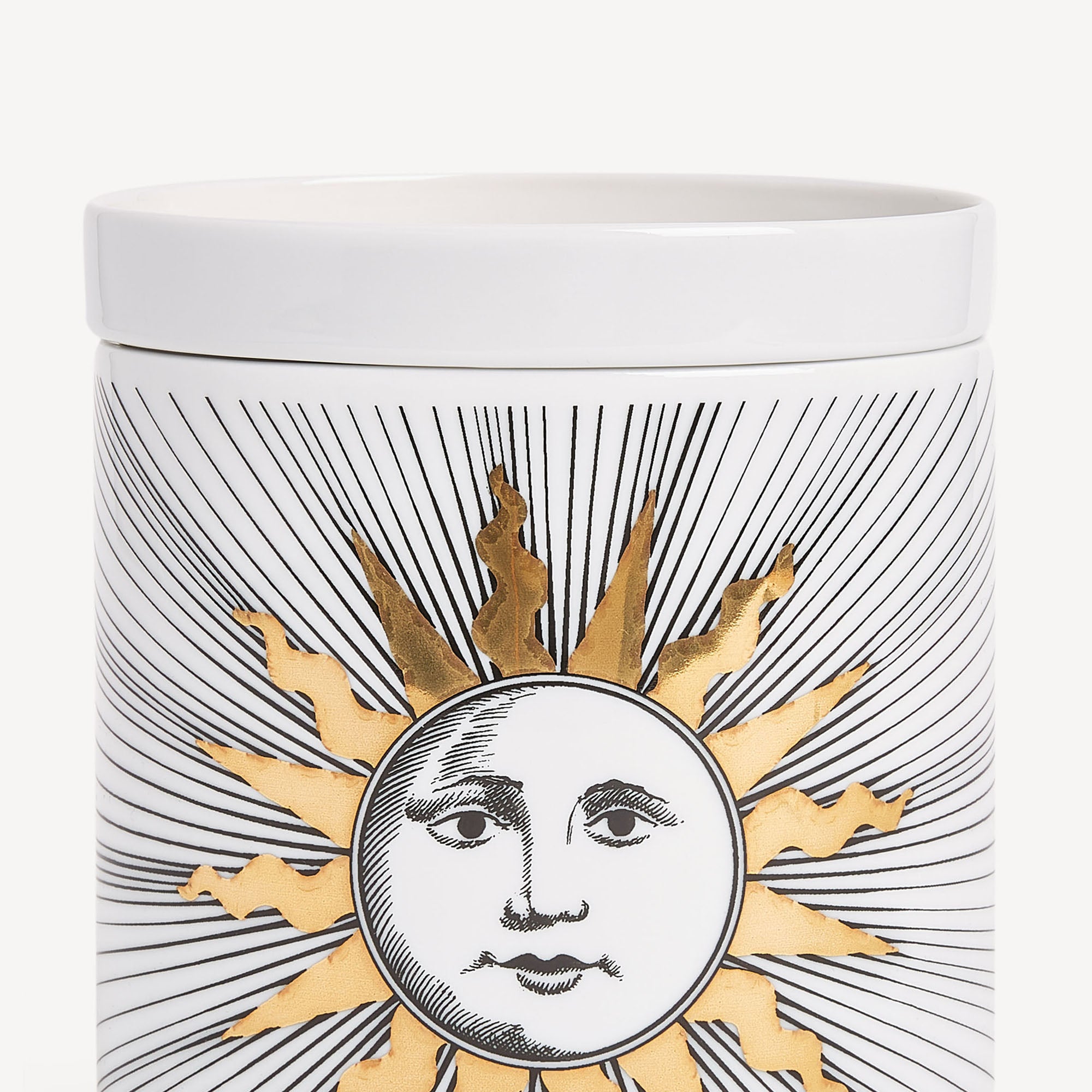Torre Soli large scented candle in porcelain - Gold & White