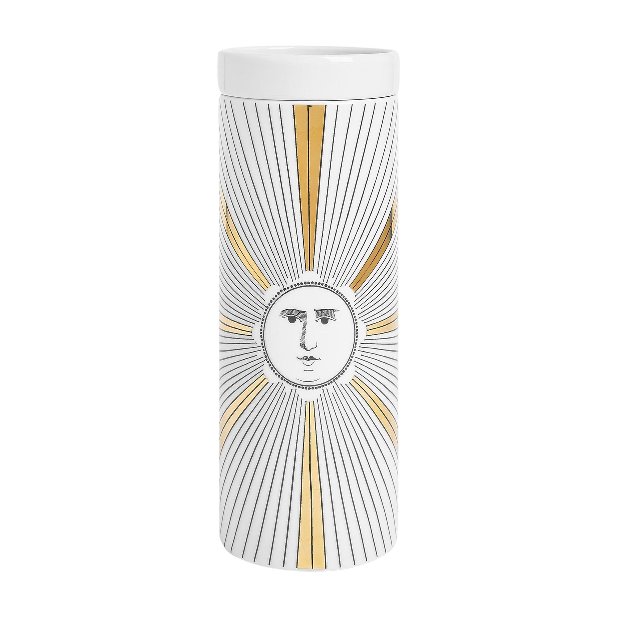 Torre Soli scented candle in porcelain - Gold & White