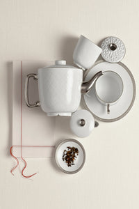 Bol à riz Han en porcelaine - Blanc & Argent