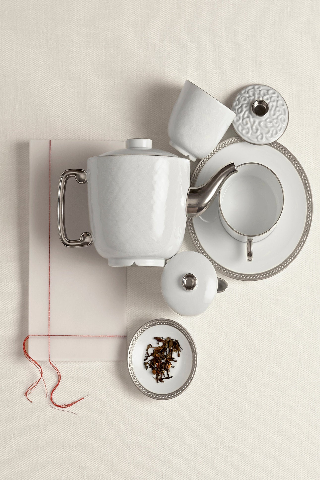 Crémier Han en porcelaine - Blanc & Argent