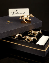 Coffret de 6 porte-couteaux Cheval en laiton - Or