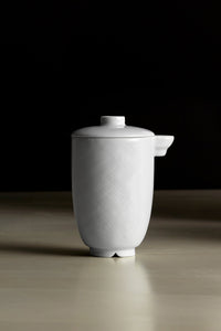 Han teapot in platinum and porcelain - White