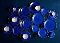 Tasse espresso & soucoupe Lapis en porcelaine & or 24K - Bleu