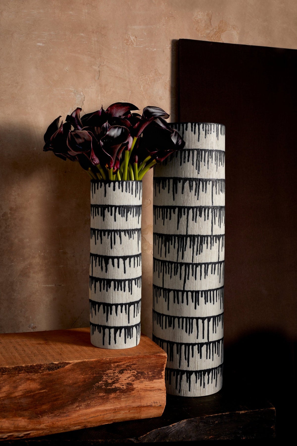 Très grand vase Tokasu en porcelaine - Blanc & Indigo