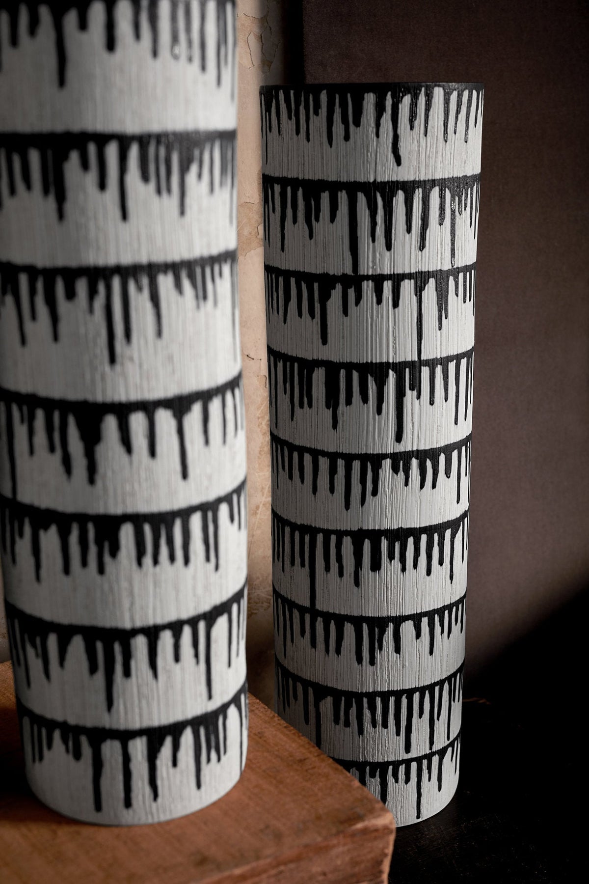 Grand vase Tokasu en porcelaine - Blanc & Indigo