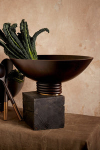 Coupe ovale Alhambra en bois - Marron & Or