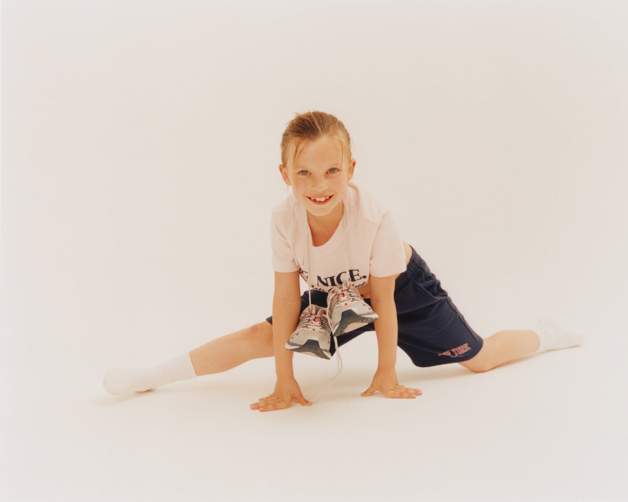 Short de sport pour enfant New York Ivy - Bleu marine/Rubis
