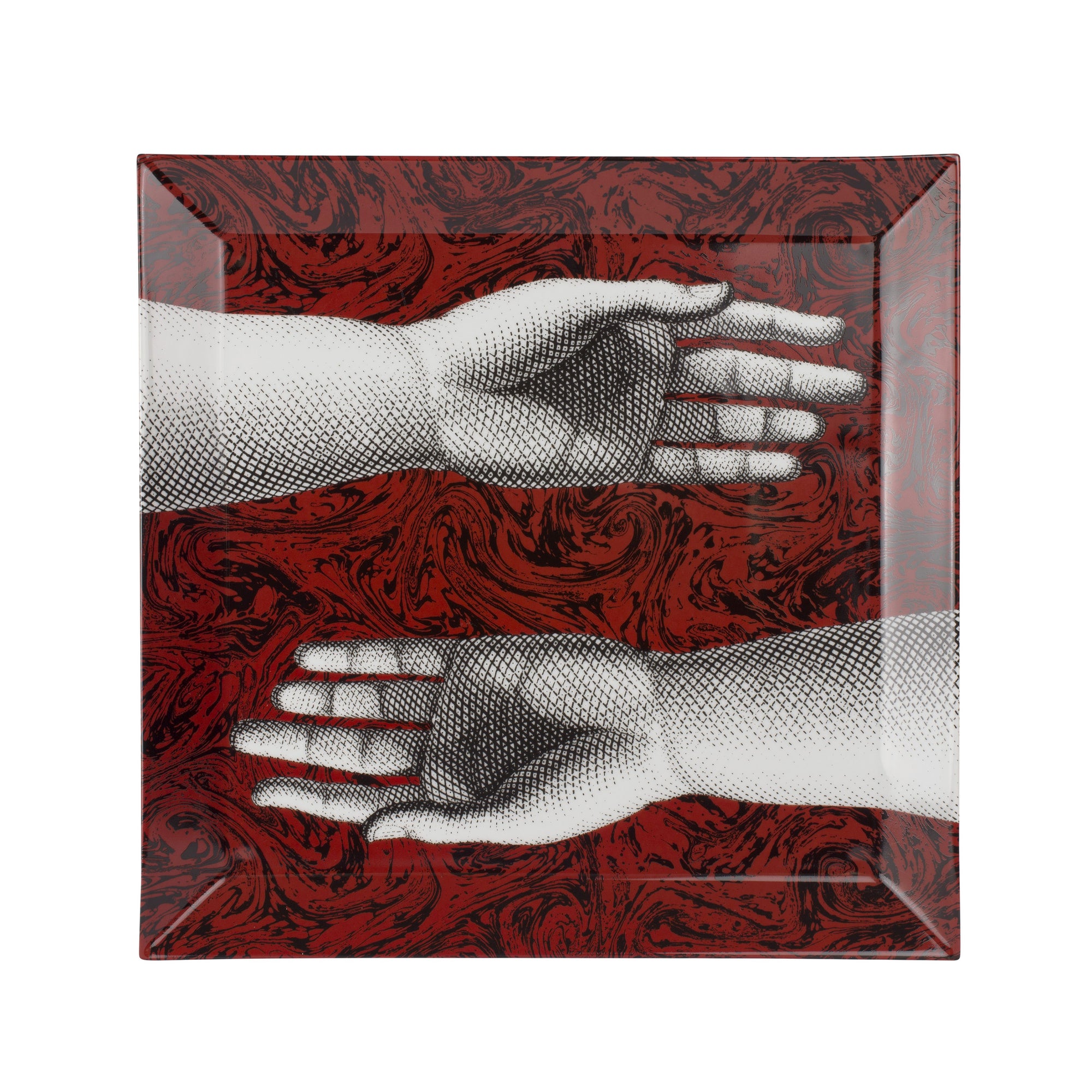 Don Giovanni square porcelain tray - Multicolour