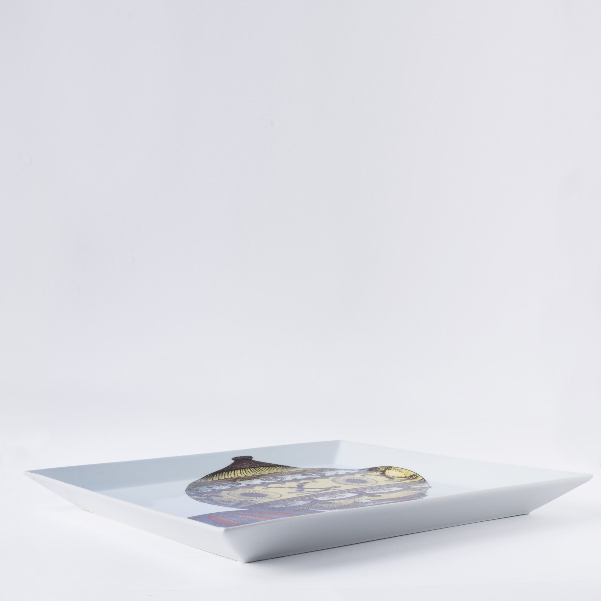 Palloni square tray n.1 in porcelain - Multicolour