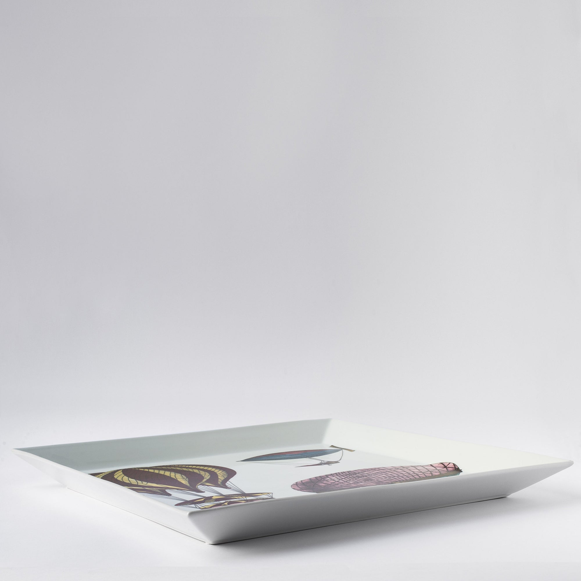 Palloni square tray n.2 in porcelain - Multicolour