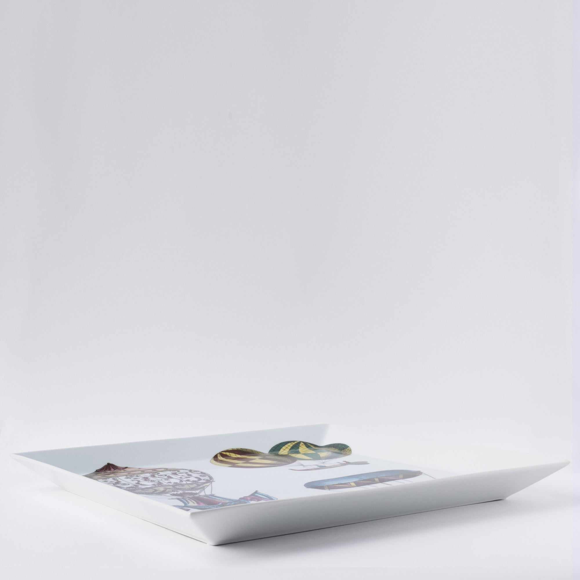 Palloni square tray n.3 in porcelain - Multicolour