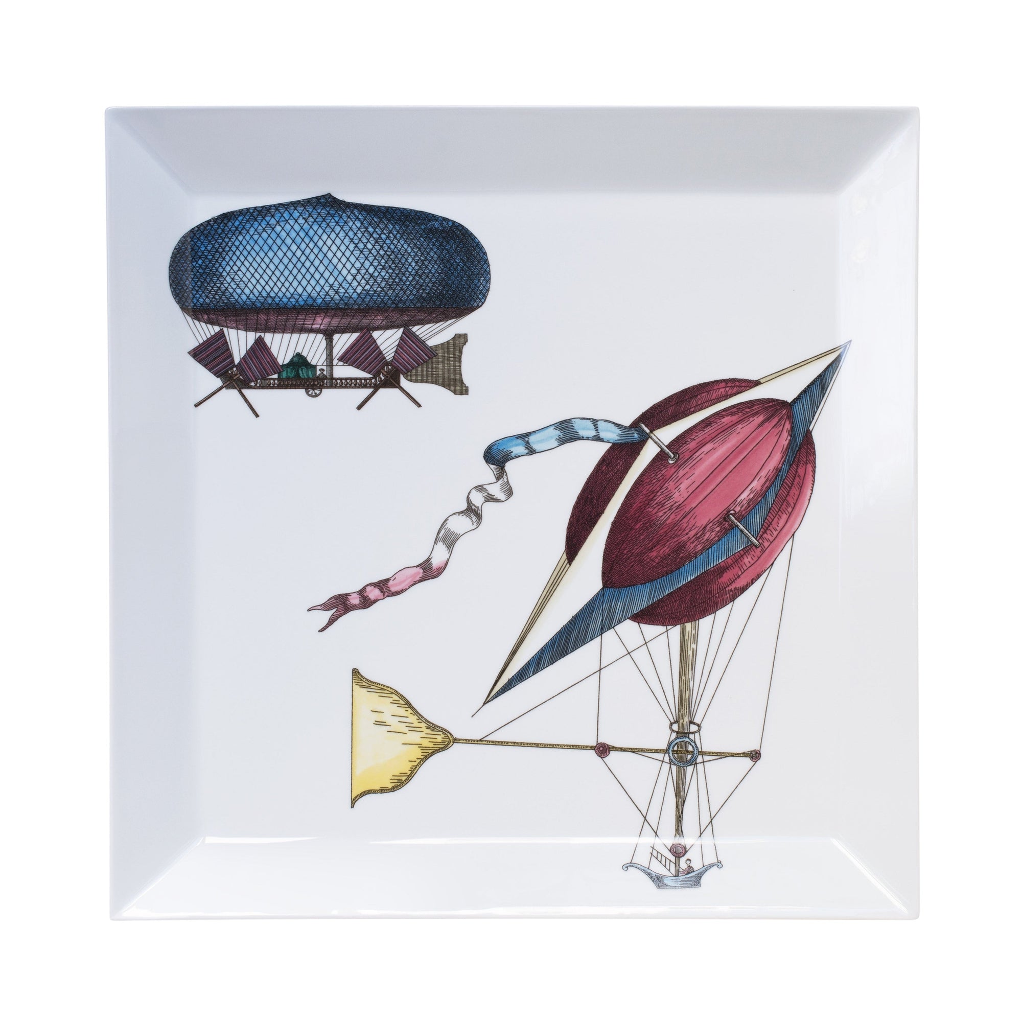 Palloni square tray n.5 in porcelain - Multicoloured
