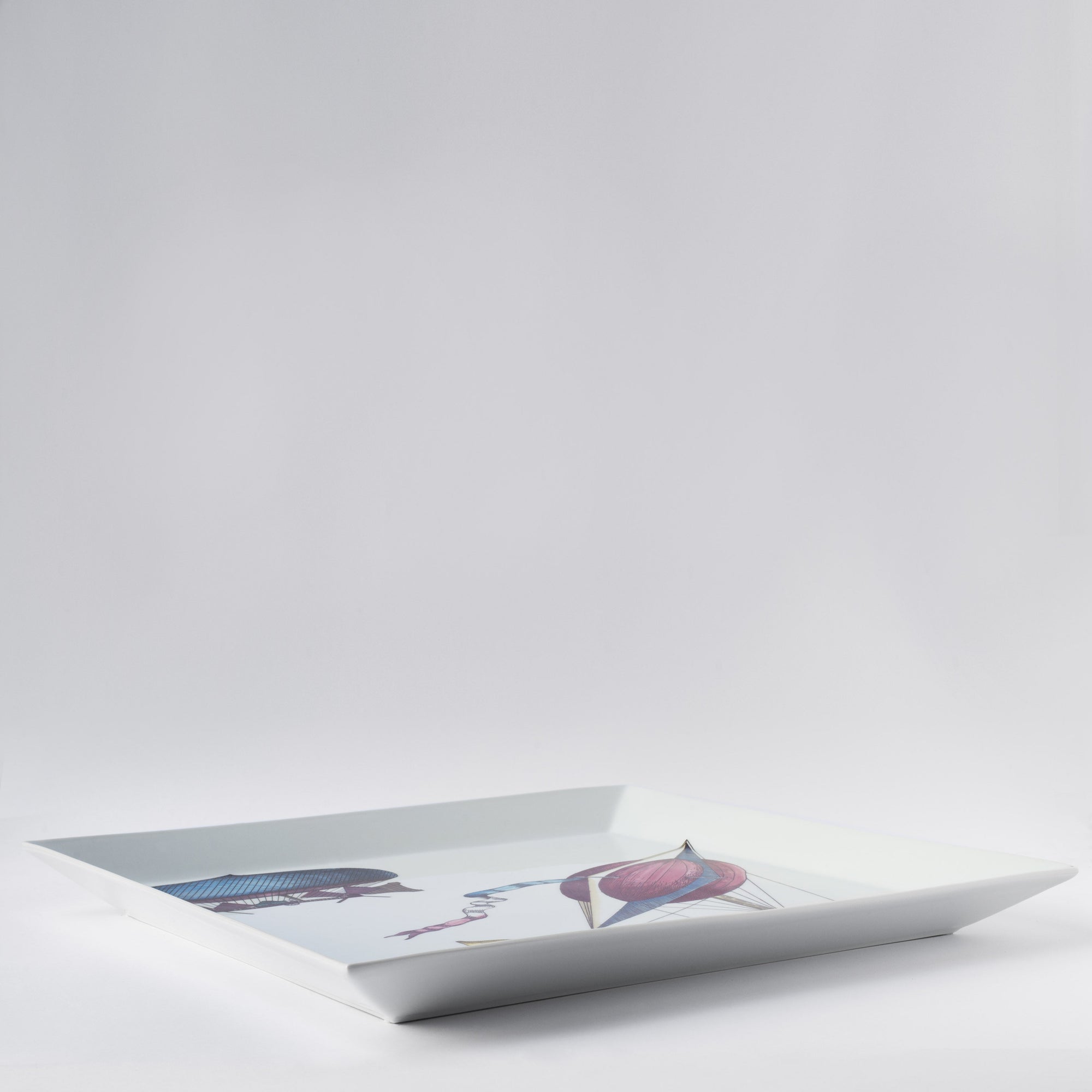 Palloni square tray n.5 in porcelain - Multicoloured