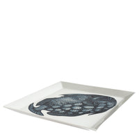 Pesce Balestra square porcelain tray - Blue
