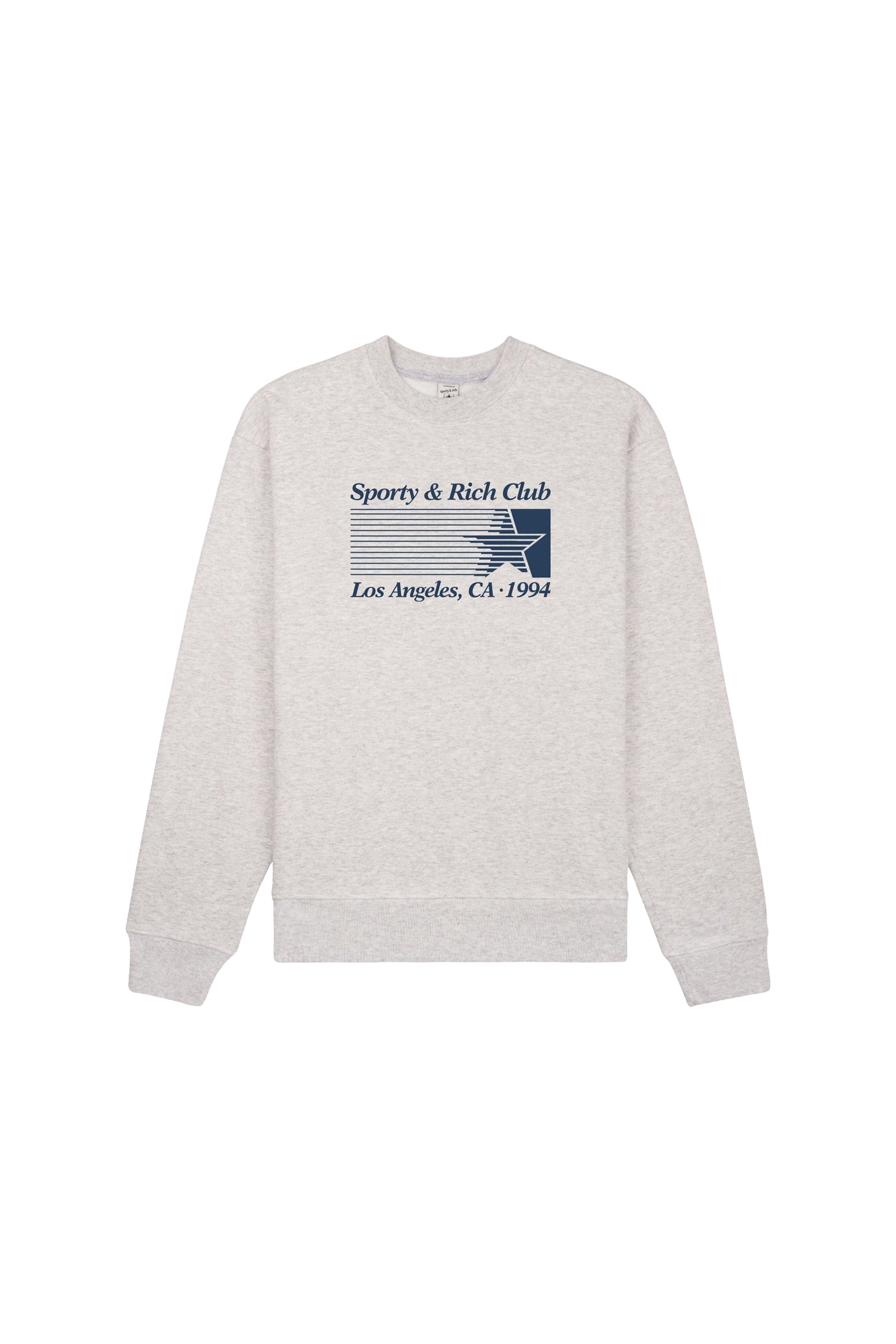 Starter Crew-neck Jumper - Heather Grey & Navy Blue