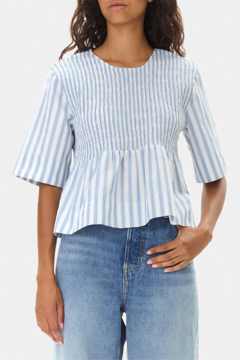 Blouse à fines rayures - Egret