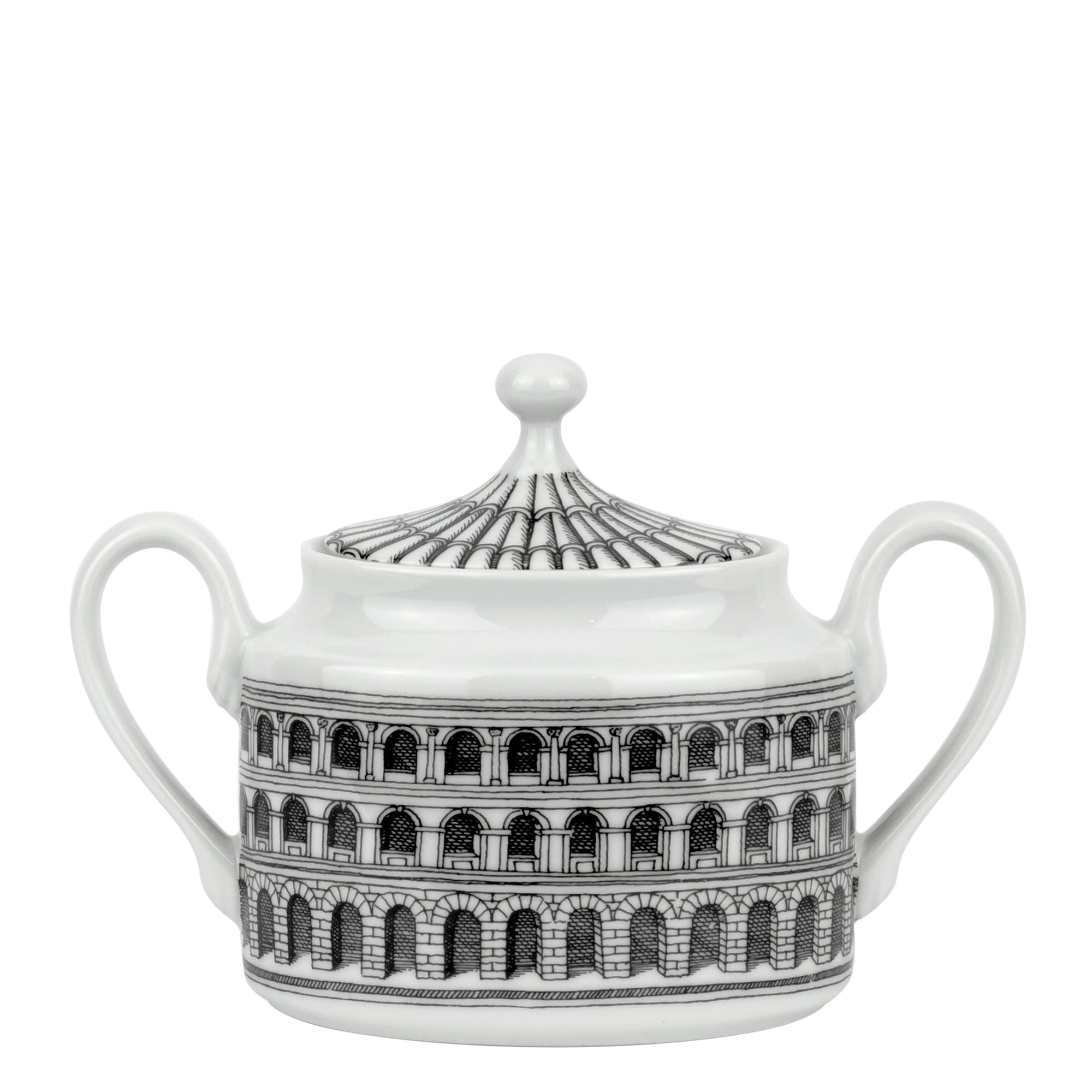 Architettura porcelain sugar bowl - Black & White