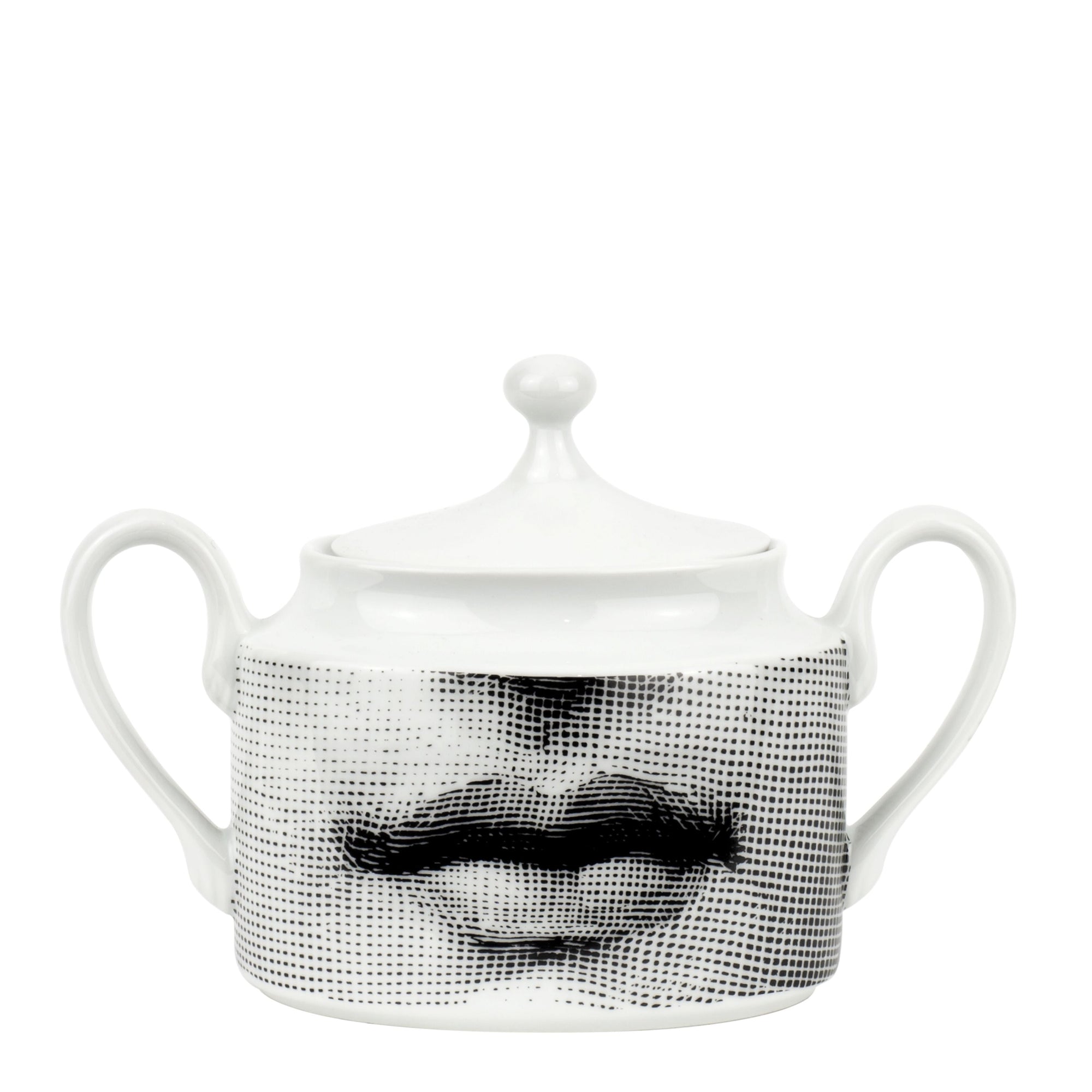 Tema e Variazioni porcelain sugar bowl - Black & White