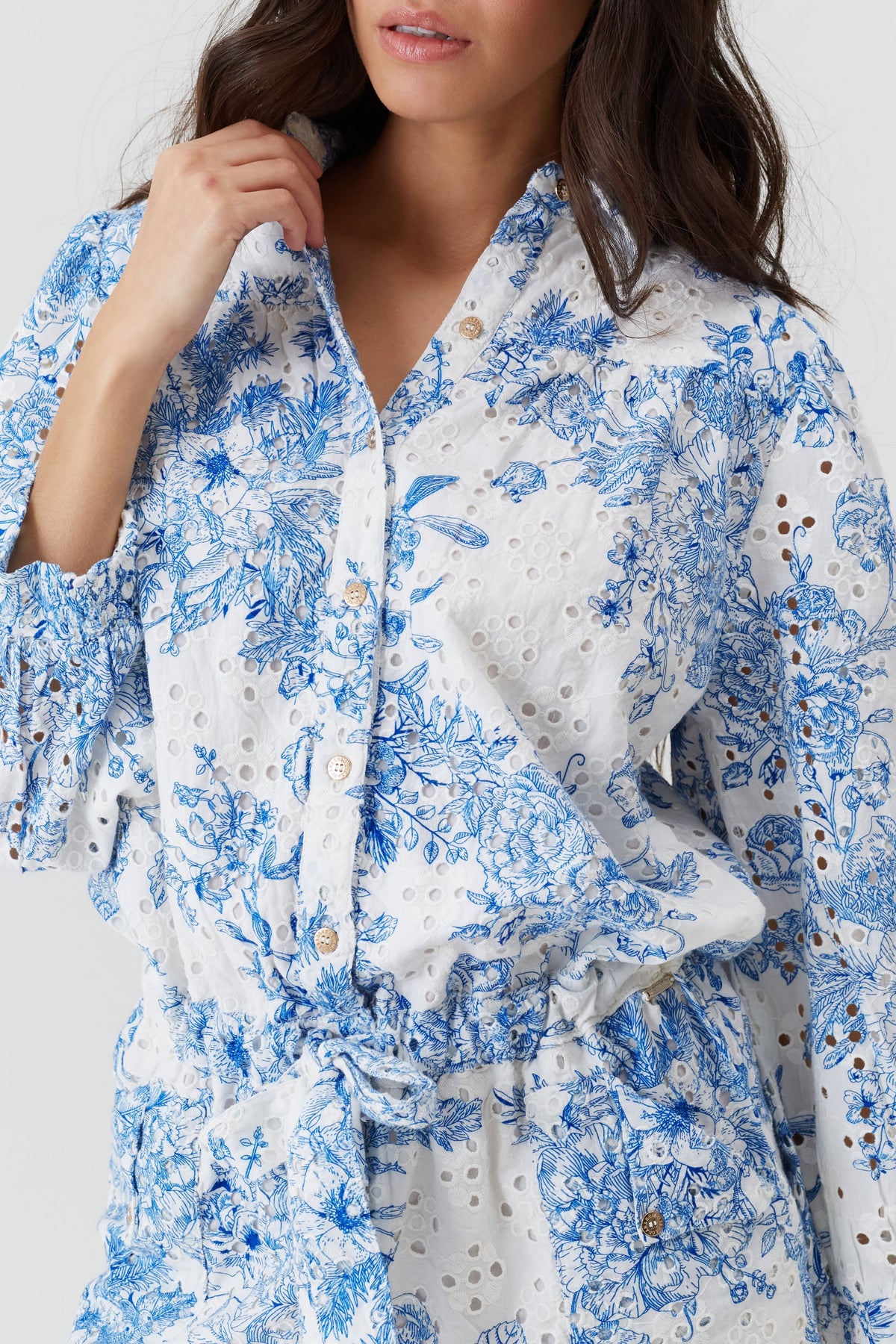 Suri buttoned playsuit - Coastal Navy