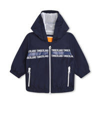 Water-repellent hooded windbreaker - Blue Indigo