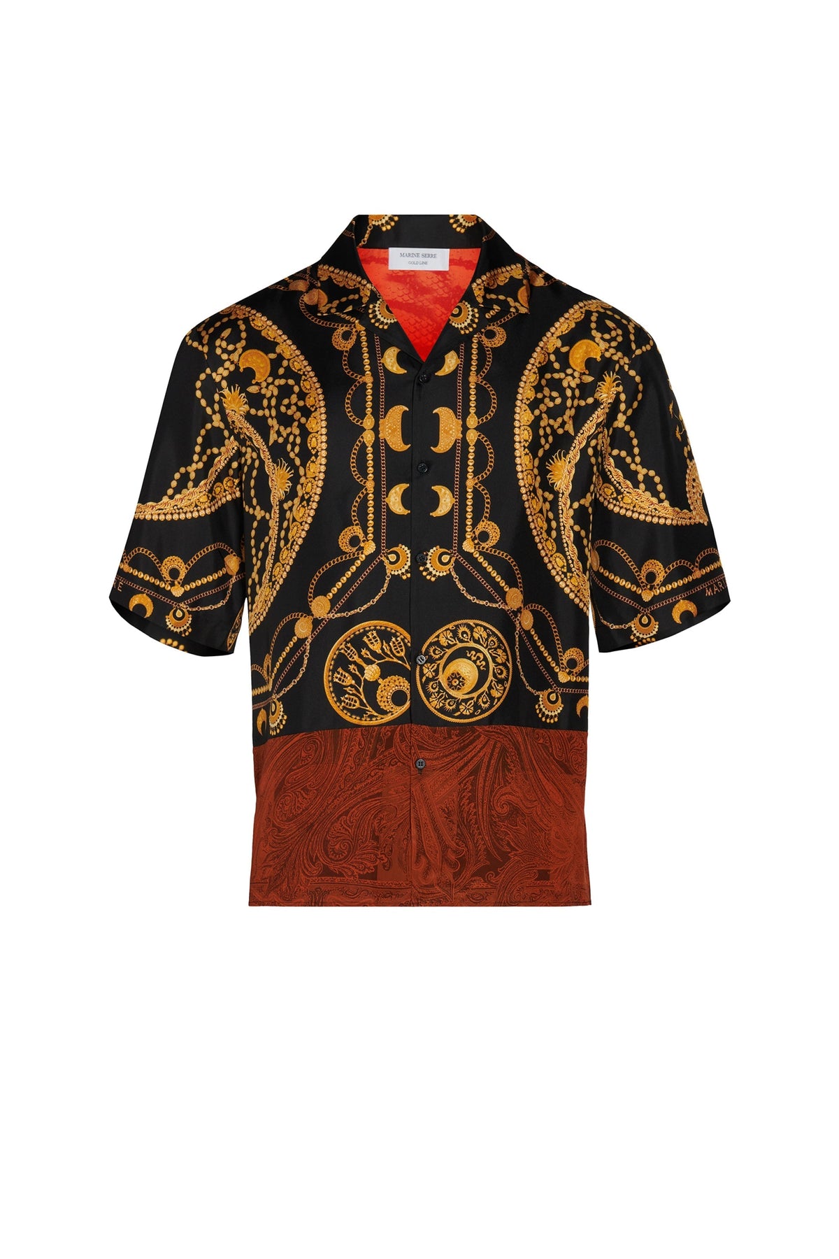 Chemise de bowling en soie Upcyclée unisex - Jewelry Black