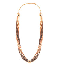 Collier en soie - Marron, Crème & Beige