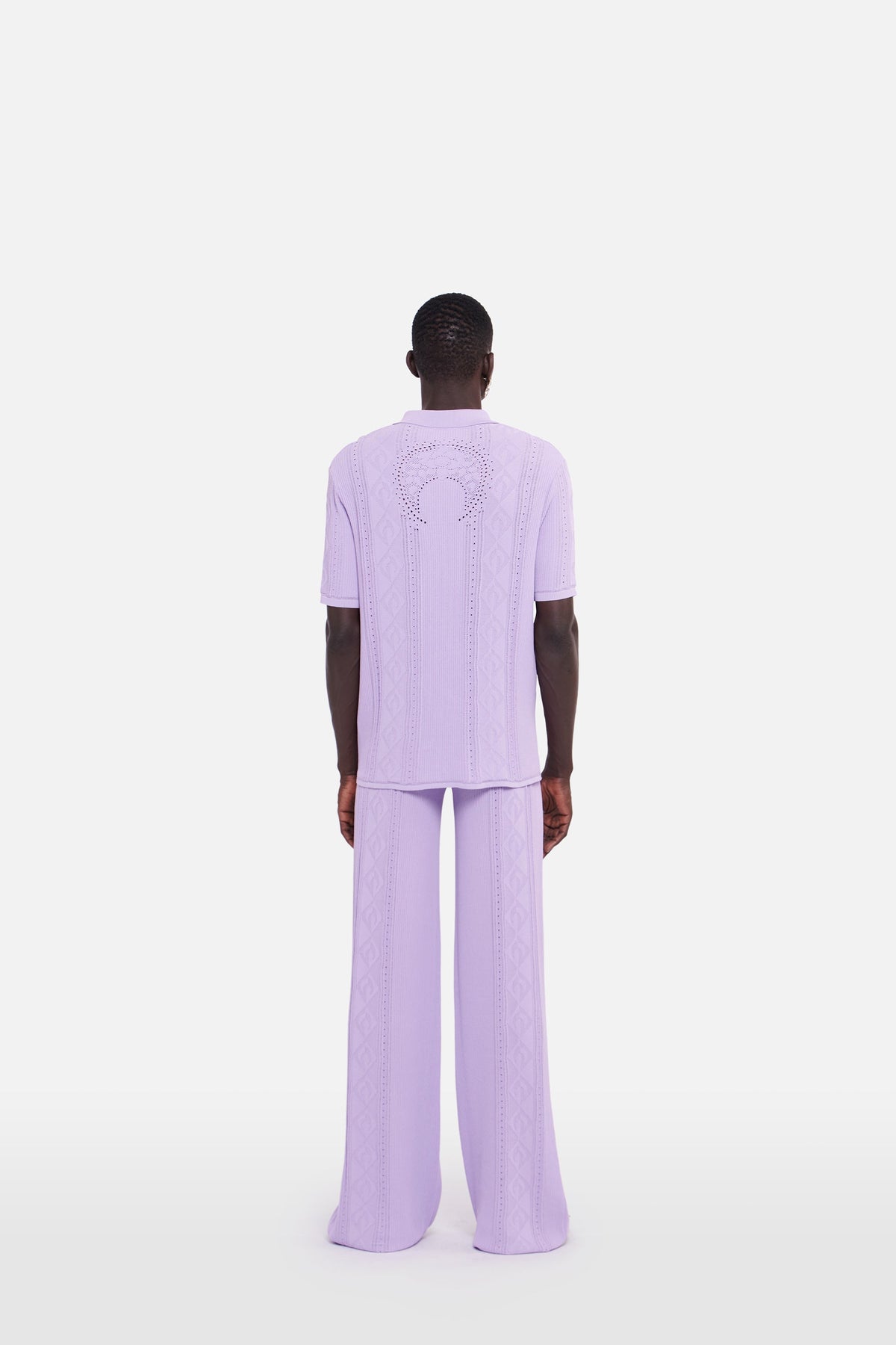 Polo en maille pointelle - Lilac