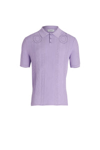 Polo en maille pointelle - Lilac