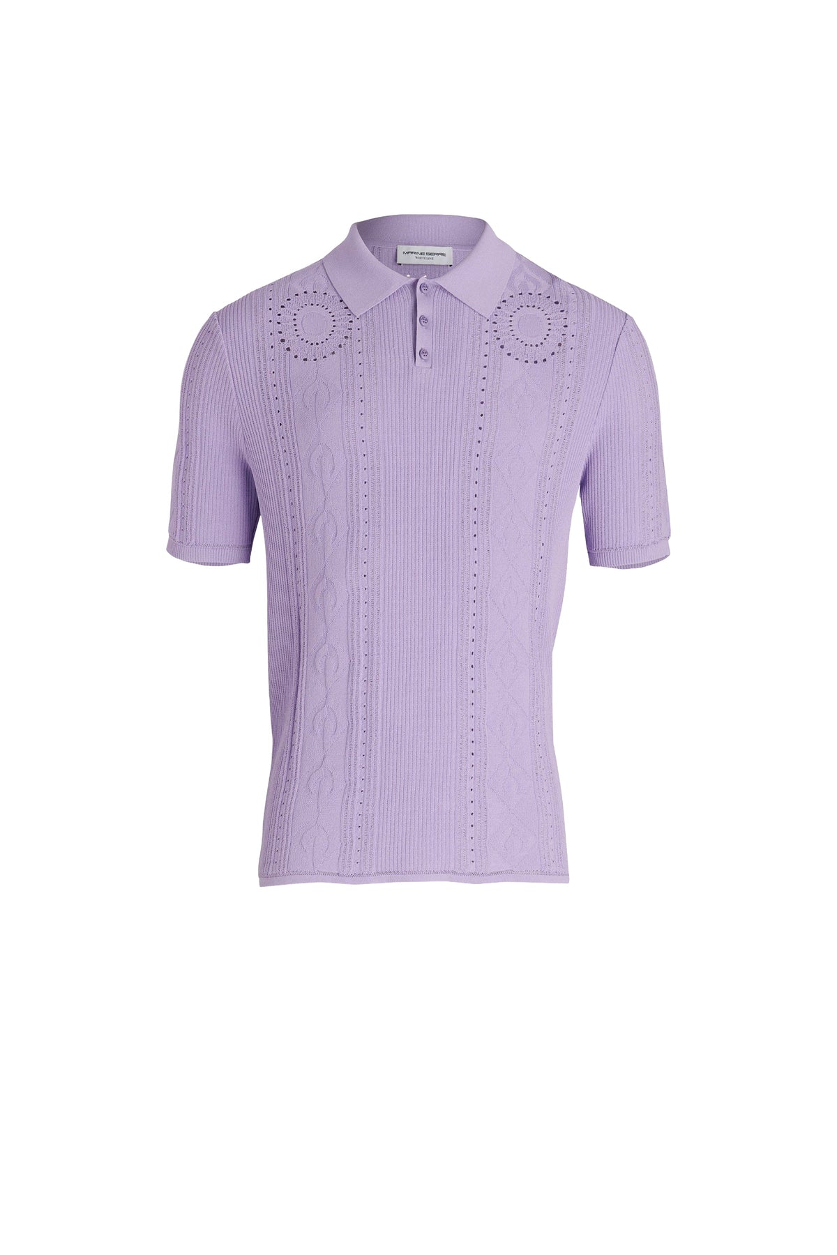Polo en maille pointelle - Lilac