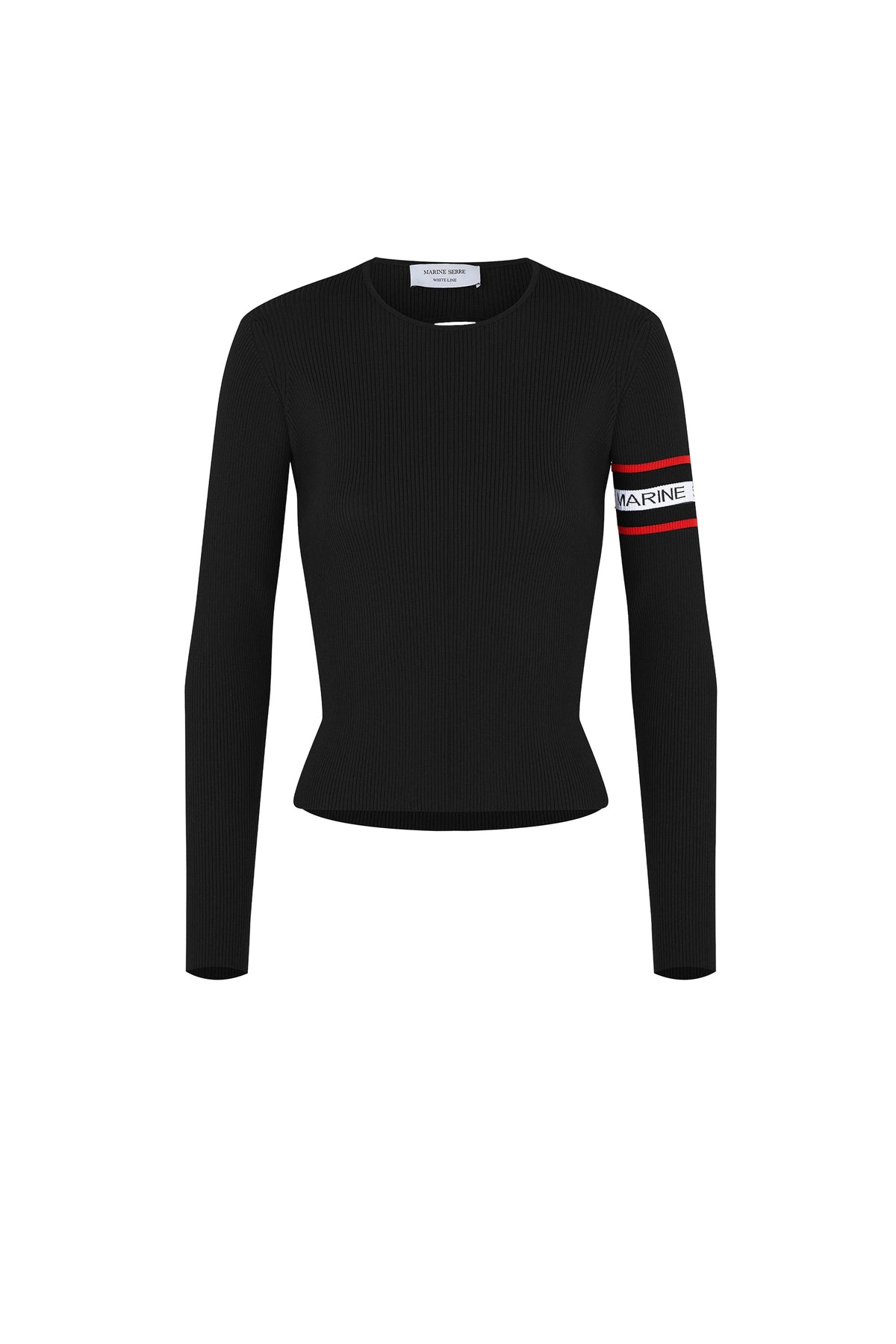 Pull côtelé à dos ouvert en laine - Black