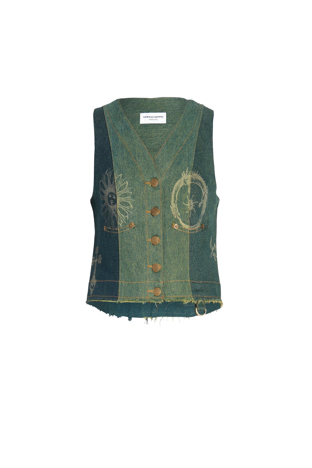Gilet en denim petrichor - Green