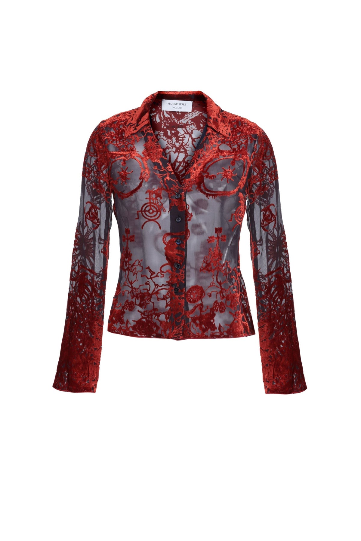 Blouse à col chemise en soie mélangée - Dark Blue