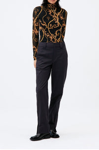 Top col roulé en maille - Black