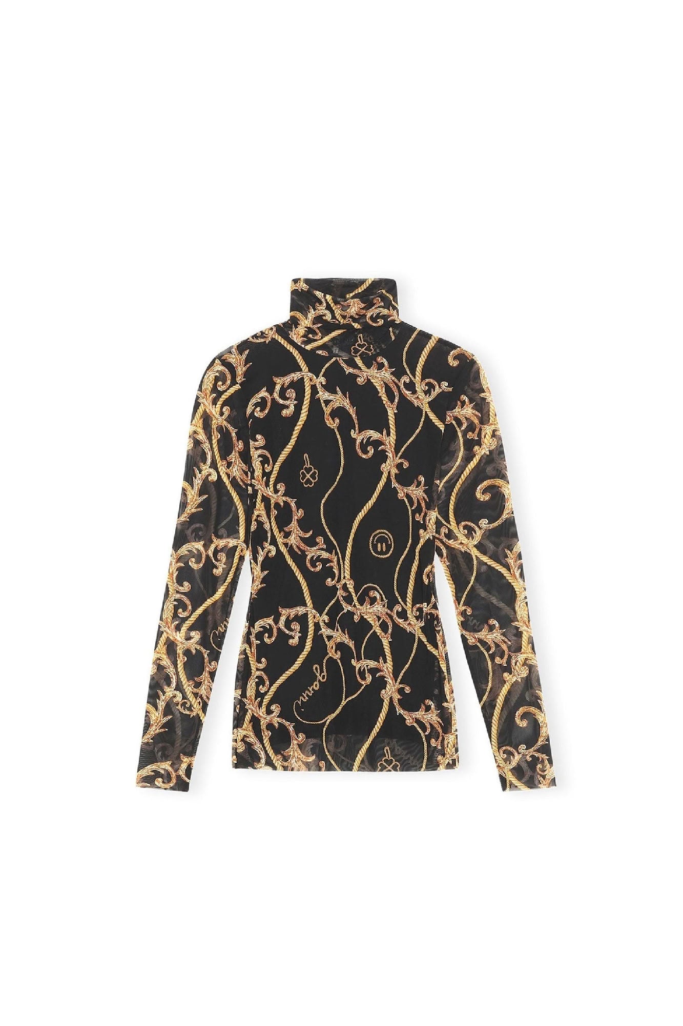 Top col roulé en maille - Black