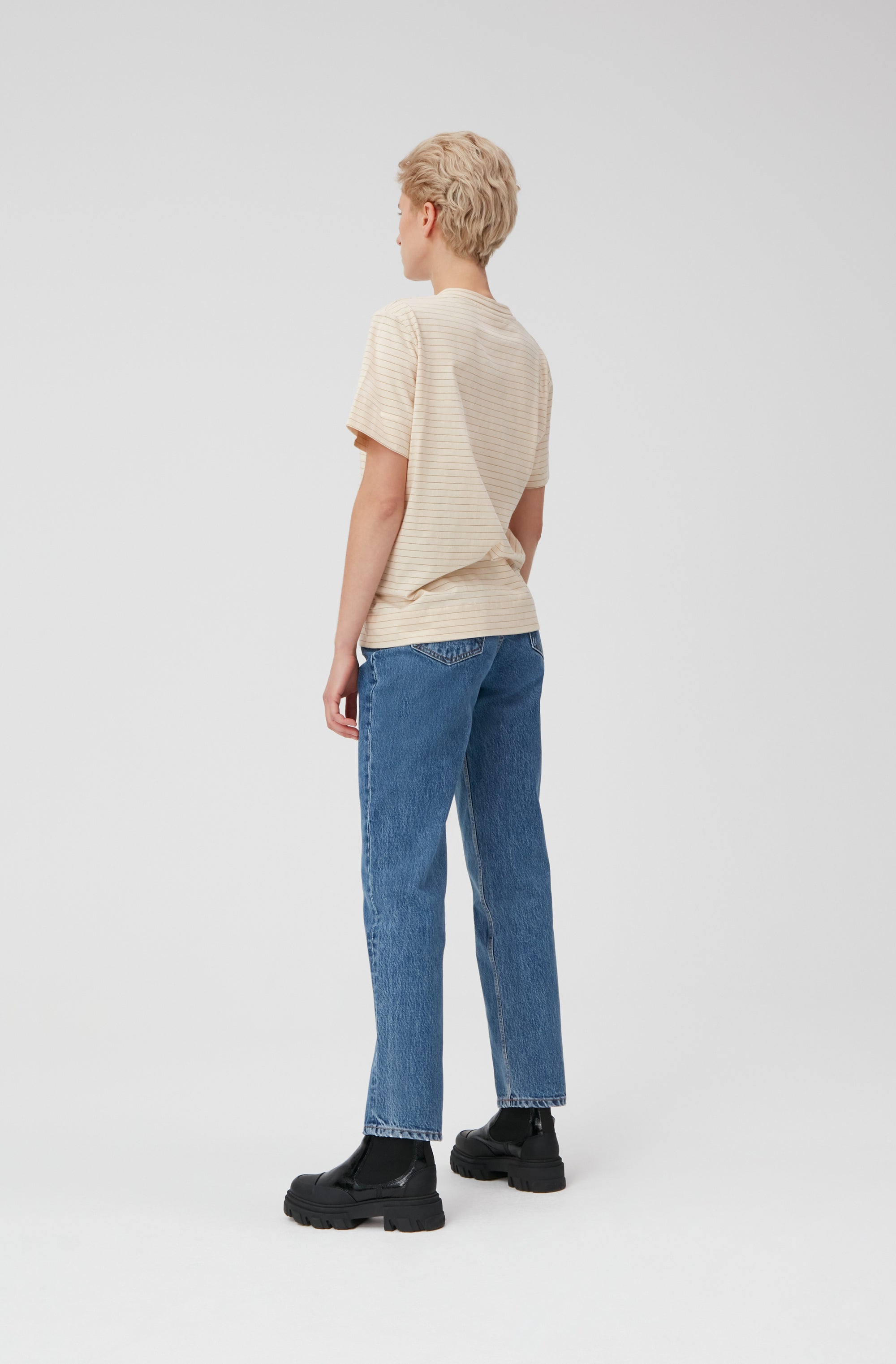 T-shirt à col V en lurex - Brazilian Sand
